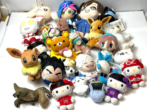 Used Plush Mascot Lot Eight Ranger Hello Kitty Pokemon Eevee Fujiki Yusaku Latte etc