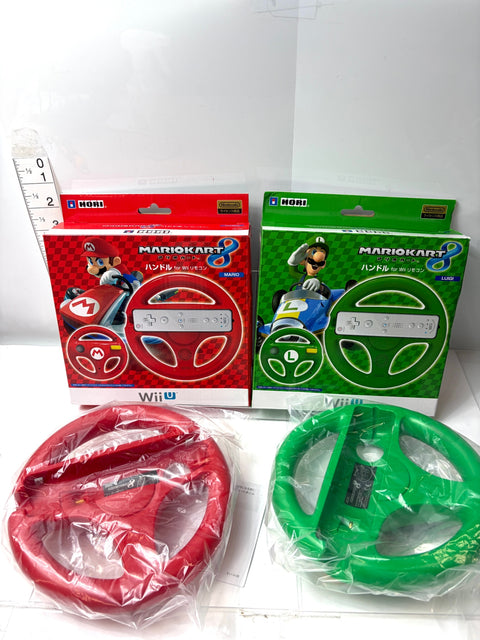 HORI Mario Kart 8 Racing Wheel Set Mario & Luigi Wii U Wii Remote Attachment