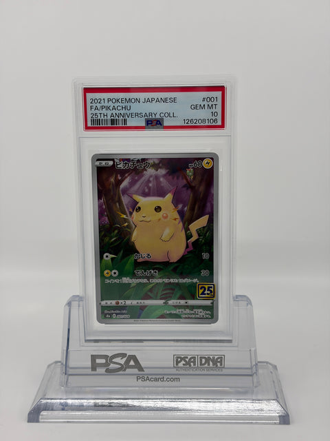 PSA 10 Pokemon Pikachu 25th Anniversary Collection #001 Japanese GEM MT