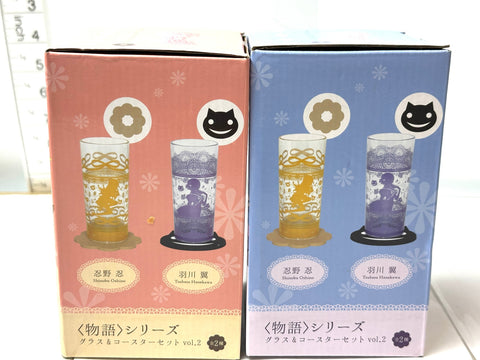 TAITO Monogatari Series Glass & Coaster Set Vol.2 Shinobu/Hanekawa Set of 2