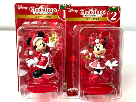 Disney Christmas Ornaments Kuji Mickey & Minnie Figure Set of 2