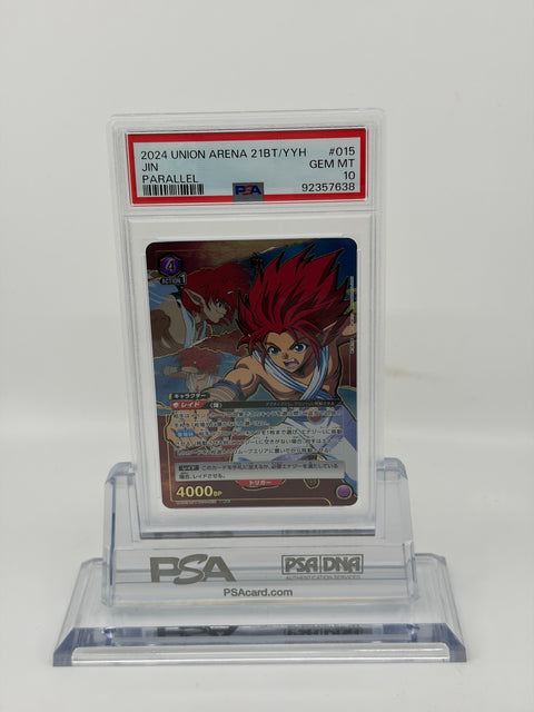 PSA 10 Union Arena Jin Parallel UA 21BT/YYH-1-015 Yu Yu Hakusho GEM MT