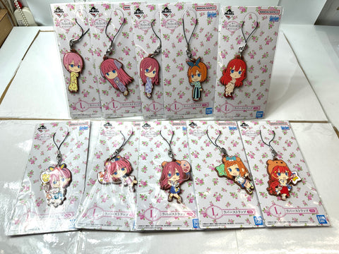 Ichiban Kuji Quintuplets L Prize Kyun-Chara Rubber Strap Set of 10