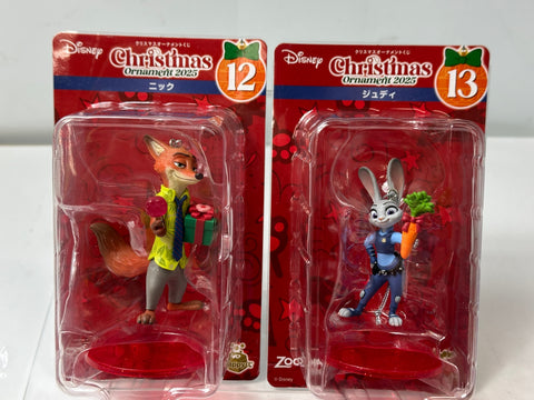 Disney Christmas Ornaments Kuji Nick & Judy Figure Set of 2 Zootopia