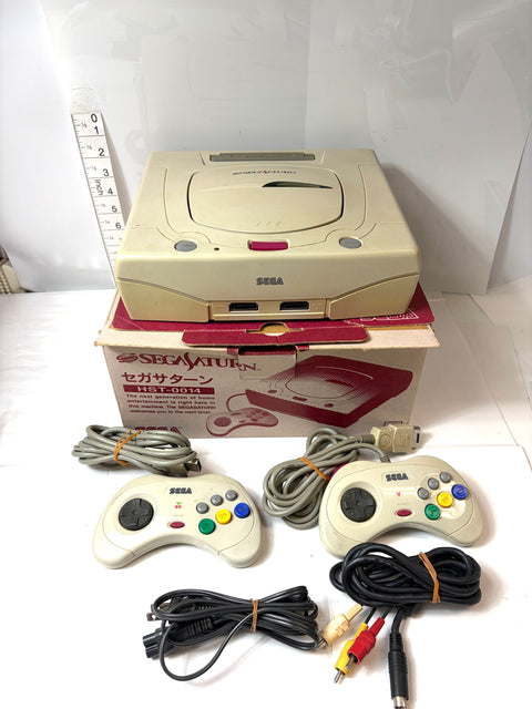 SEGA Saturn Console HST-0014 Boxed with Controllers & Cables Japan Version