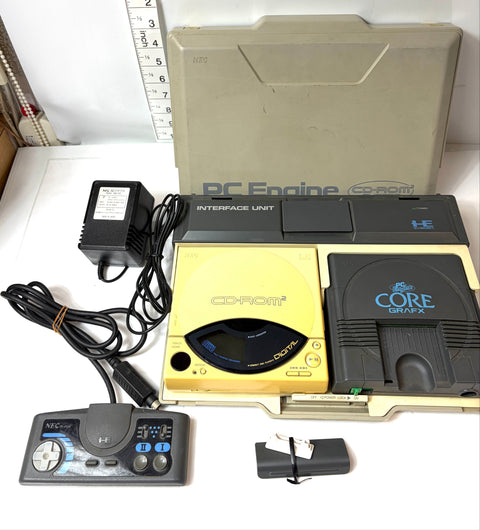PC Engine Core Grafx + CD-ROM² + Interface Unit Set NEC Japan Untested