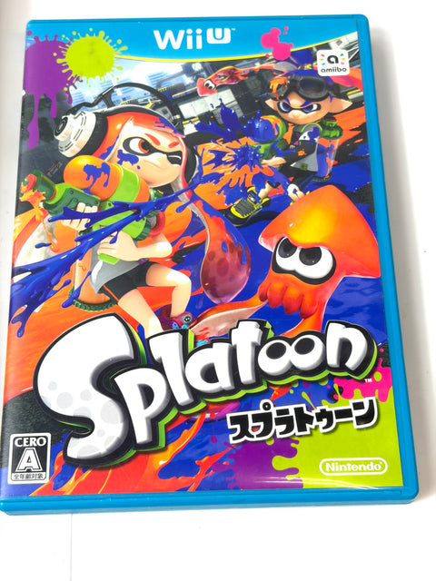 Nintendo Wii U Console White Set with Splatoon Game & Stands Japan Version tested