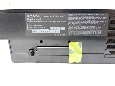 Sony PlayStation 2 PS2 Console Black SCPH-18000 with Cables Japan Version tested