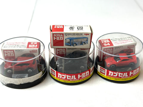 Capsule Tomica Set of 4 Toyota Crown Mazda CX-5 Nissan GT-R Mitsubishi Bus Japan