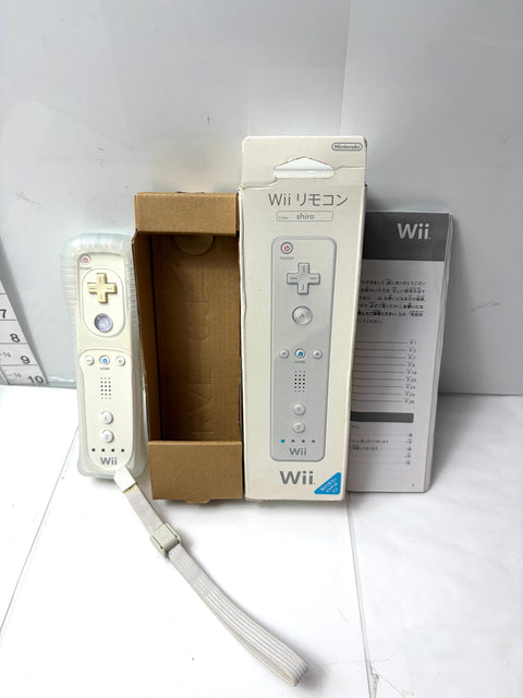 Nintendo Wii Remote Controller White Shiro Boxed with Jacket Official RVL-003