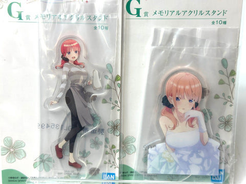 Ichiban Kuji Quintuplets G Prize Memorial Acrylic Stands Set of 10