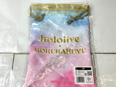 hololive × Gokurakuyu RAKU SPA Collab Drawstring Pouch Kinchaku Bag