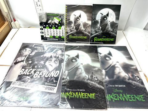 Disney FRANKENWEENIE Goods Lot Block Calendar & 3D Clear File Set