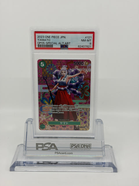 PSA 8 One Piece Card Game Yamato OP05-121 Parallel Japanese NM-MT BANDAI