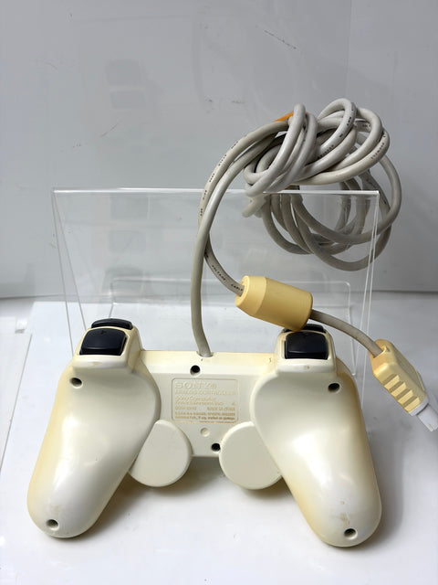 Sony PlayStation 2 PS2 DualShock 2 Controller Ceramic White SCPH-10010 Official Sunburned