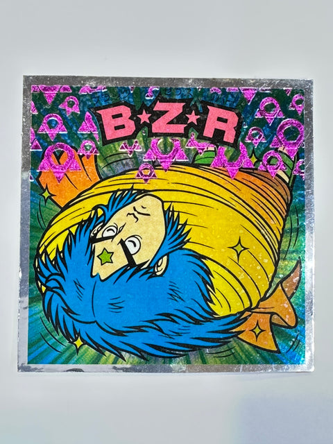 Bikkuriman Seal BZR Black Zeus Reverse Holographic Vintage Sticker Japan
