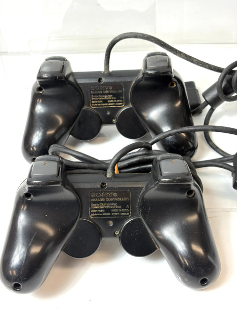 Lot of 2 Sony PS2 DualShock 2 Controllers Black SCPH-10010 Official Japan Set