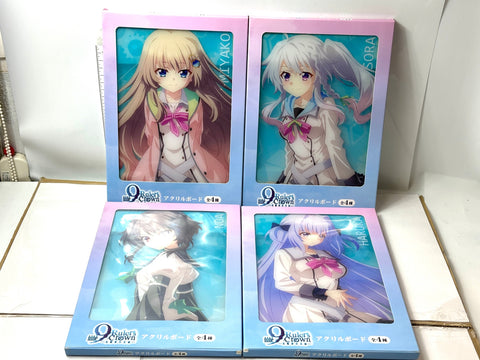 9-nine- Ruler’s Crown A4 Acrylic Board Complete Set of 4 MIYAKO SORA NOA HARUKA