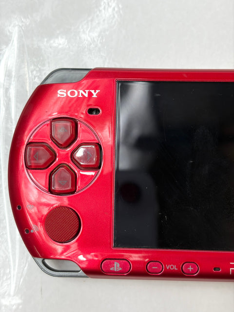 PSP 3000 Radiant Red Console System Japan Import No Battery Tested