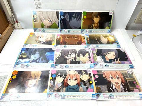 BANDAI Ichiban Kuji Oregairu G Prize Illustration Board Complete Set of 12