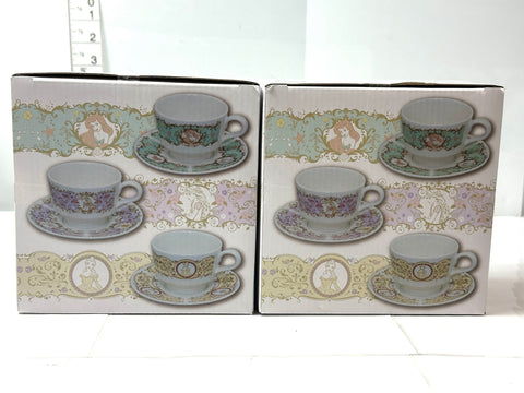 Furyu Disney Princess Royal Tea Time Cup & Saucer Set of 2 Rapunzel/Belle