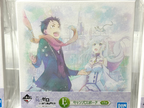 BANDAI Ichiban Kuji Re:Zero E Prize Canvas Board A Set of 3