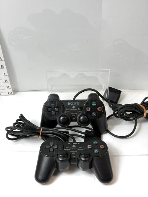 Lot of 2 Sony PS2 DualShock 2 Controllers Black SCPH-10010 Official Japan Set
