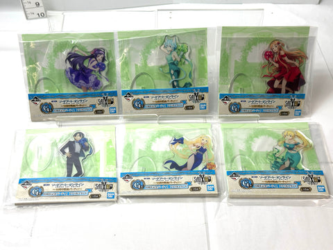 BANDAI Ichiban Kuji SAO G Prize 10th Anniv Acrylic Stand Complete Set of 6