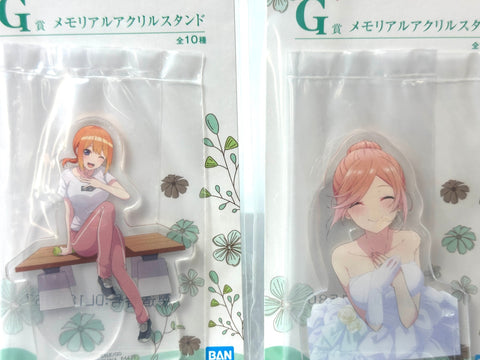 Ichiban Kuji Quintuplets G Prize Memorial Acrylic Stands Set of 10