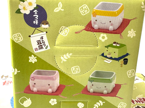 Hannari Tofu Yunomi Teacup Set of 3 Matcha Ume Yaki Ceramic w/ Zabuton Japan