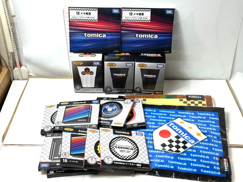 Tomica Kuji Prize Tumbler/Coaster/Hand Towel/Memo Pad Bundle Set