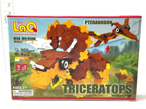 LaQ Dinosaur World Triceratops & Pteranodon 300pcs Plastic Block Set Junk Japan