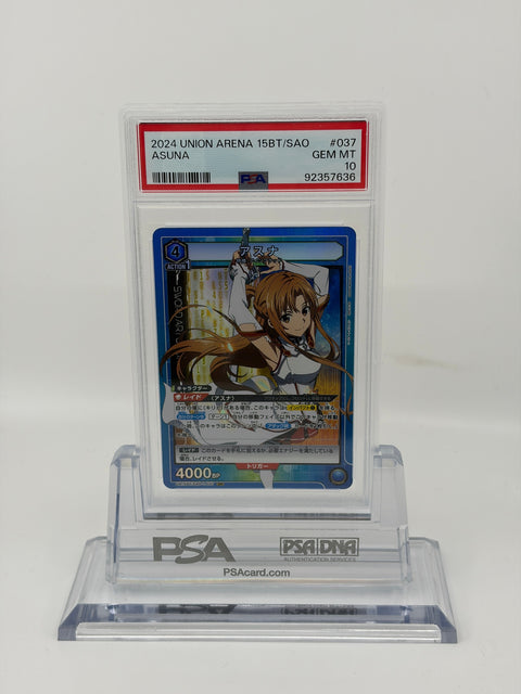 PSA 10 Union Arena Asuna UA 15BT/SAO-1-037 Sword Art Online GEM MT
