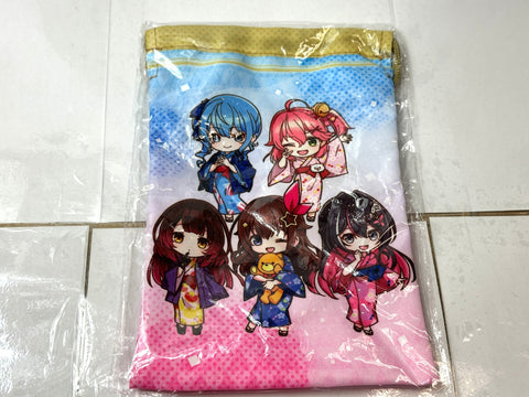 hololive × Gokurakuyu RAKU SPA Collab Drawstring Pouch Kinchaku Bag
