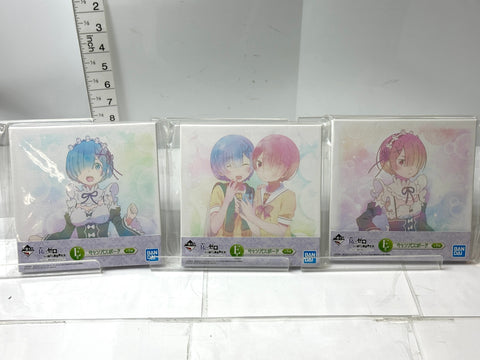 BANDAI Ichiban Kuji Re:Zero E Prize Canvas Board B Set of 3