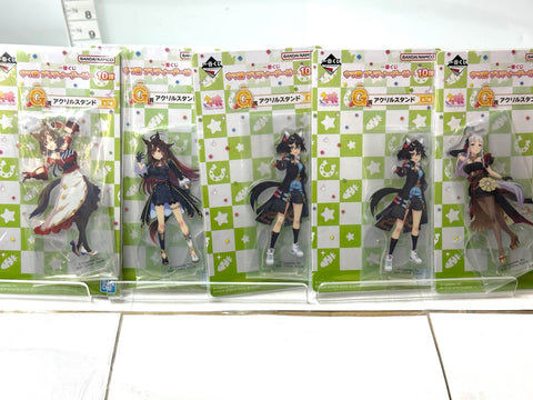 BANDAI Ichiban Kuji Uma Musume Goods Lot Acrylic Stands Rubber Charms
