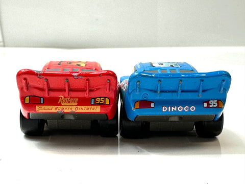 Tomica Cars Lightning McQueen Rust-eze & Dinoco Diecast Set of 2 JAPAN
