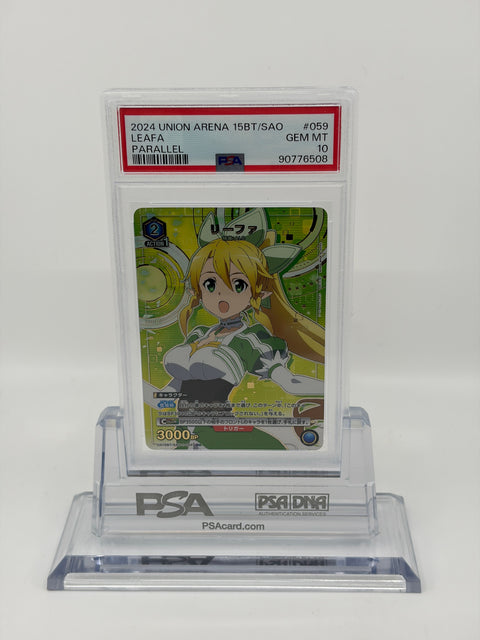 PSA 10 Union Arena Leafa Parallel UA 15BT/SAO-1-059 Sword Art Online GEM MT