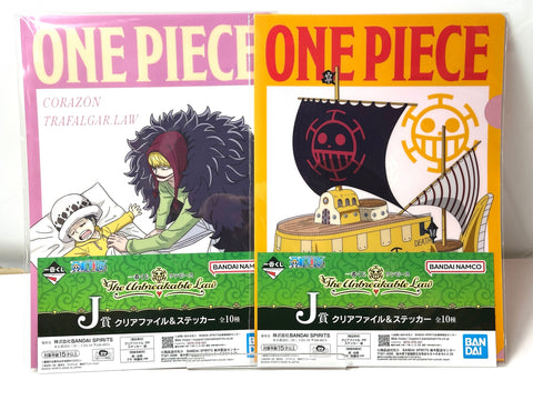 BANDAI Ichiban Kuji ONE PIECE J Prize Clear File & Sticker Complete Set of 10