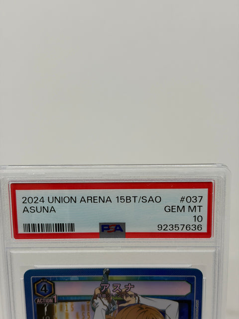 PSA 10 Union Arena Asuna UA 15BT/SAO-1-037 Sword Art Online GEM MT