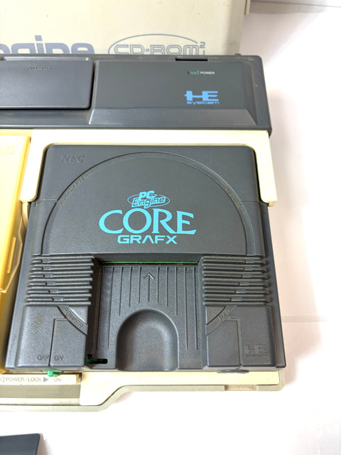 PC Engine Core Grafx + CD-ROM² + Interface Unit Set NEC Japan Untested