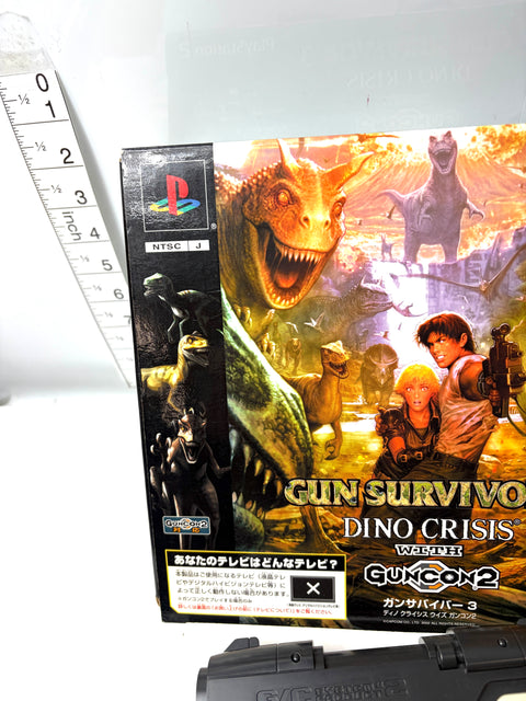 Gun Survivor 3 Dino Crisis with GUNCON2 Light Gun PS2 CAPCOM Boxed Japan Version