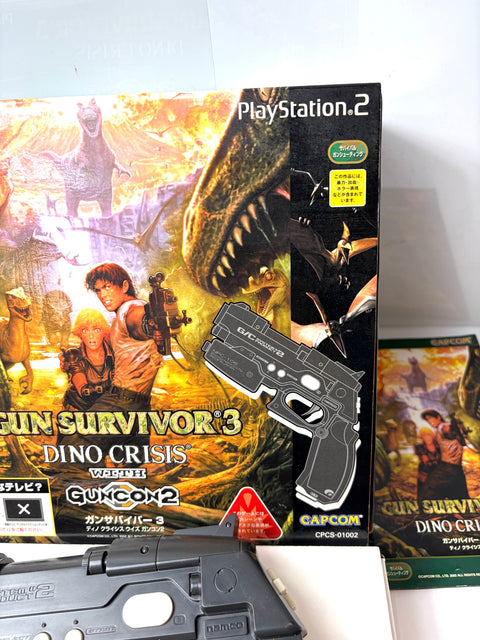 Gun Survivor 3 Dino Crisis with GUNCON2 Light Gun PS2 CAPCOM Boxed Japan Version