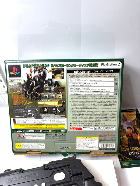Gun Survivor 3 Dino Crisis with GUNCON2 Light Gun PS2 CAPCOM Boxed Japan Version