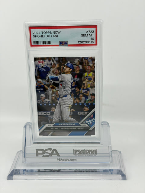 PSA 10 Shohei Ohtani  50/50 2024 Topps Now #722 Dodgers GEM MT