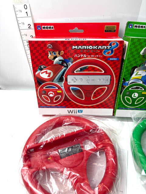 HORI Mario Kart 8 Racing Wheel Set Mario & Luigi Wii U Wii Remote Attachment