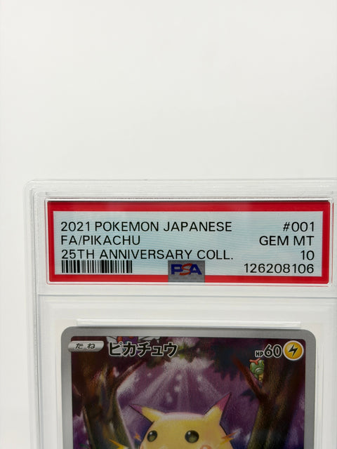 PSA 10 Pokemon Pikachu 25th Anniversary Collection #001 Japanese GEM MT