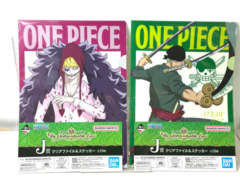 BANDAI Ichiban Kuji ONE PIECE J Prize Clear File & Sticker Complete Set of 10