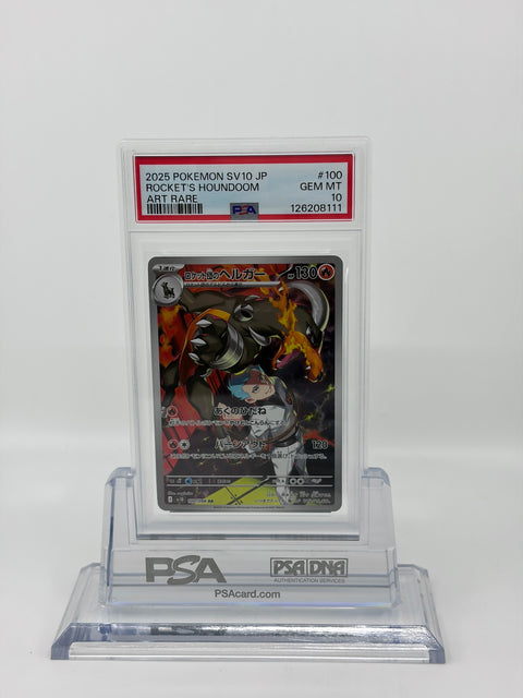 PSA 10 Pokemon Rocket’s Houndoom AR SV10 #100 Japanese GEM MT