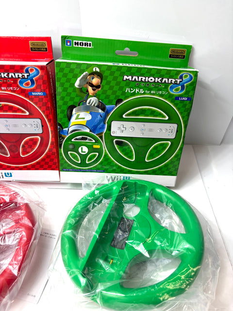 HORI Mario Kart 8 Racing Wheel Set Mario & Luigi Wii U Wii Remote Attachment